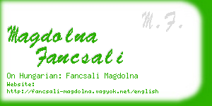 magdolna fancsali business card